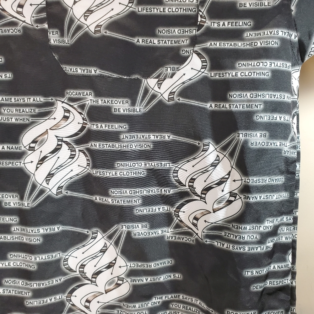 Rocawear Black Button Down Collared Short Sleeve … - image 3